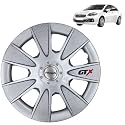 PRIGAN Wheel Cover for Linea 15 Inch Silver Wheel Cap (Available in 12,13,14,15,16 Inch) (Set of 4 Pcs) (Press Fitting) Model- GTX Silver-15