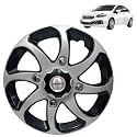 Prigan Wheel Cover for Linea 15 Inch Black Silver Wheel Cap (Available in 15 Inch) (Set of 4 Pcs) (Press Fitting) Model- Bolero Reverse-15