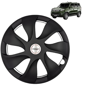 prigan wheel cover for mahindra bolero neo 15 inch black wheel cap available in 15 inch set of 4 pcs press fitting model- urban black-15