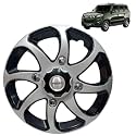 PRIGAN Wheel Cover for Mahindra Bolero NEO 15 Inch Black Silver Wheel Cap (Available in 15 Inch) (Set of 4 Pcs) (Press Fitting) Model- Bolero Reverse-15