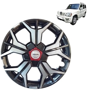 prigan wheel cover for mahindra scorpio old 15 inch grey silver wheel cap available in 121314151617 inch set of 4 pcs press fitting model- kia-gtline dc-15