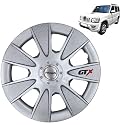Prigan Wheel Cover for Mahindra Scorpio Old 15 Inch Silver Wheel Cap (Available in 12,13,14,15,16 Inch) (Set of 4 Pcs) (Press Fitting) Model- GTX Silver-15