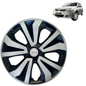 prigan wheel cover for mahindra verito 14 inch black silver wheel cap available in 14 inch set of 4 pcs press fitting model- tgo-t1-dc-14