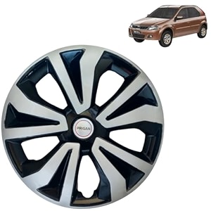 prigan wheel cover for mahindra verito vibe 14 inch black silver wheel cap available in 14 inch set of 4 pcs press fitting model- tgo-t1-dc-14