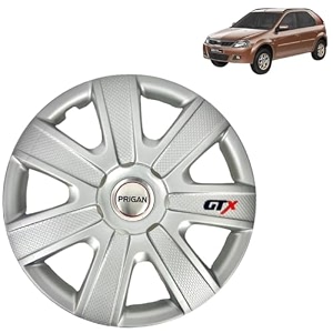 prigan wheel cover for mahindra verito vibe 14 inch silver wheel cap available in 12131415 inch set of 4 pcs press fitting model- gtx-silver-14