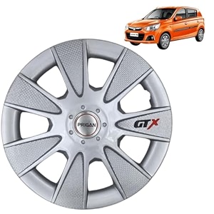 prigan wheel cover for maruti alto k10 13 inch silver wheel cap available in 1213141516 inch set of 4 pcs press fitting model- gtx silver-13