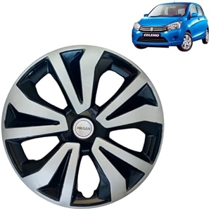 prigan wheel cover for maruti celerio 14 inch black silver wheel cap available in 14 inch set of 4 pcs press fitting model- tgo-t1-dc-14