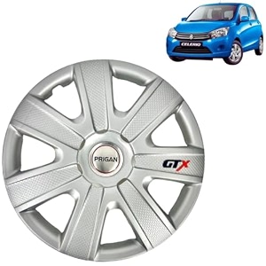 prigan wheel cover for maruti celerio 14 inch silver wheel cap available in 12131415 inch set of 4 pcs press fitting model- gtx-silver-14
