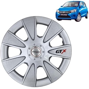 prigan wheel cover for maruti celerio lxi 13 inch silver wheel cap available in 1213141516 inch set of 4 pcs press fitting model- gtx silver-13
