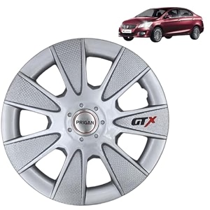 prigan wheel cover for maruti ciaz 15 inch silver wheel cap available in 1213141516 inch set of 4 pcs press fitting model- gtx silver-15