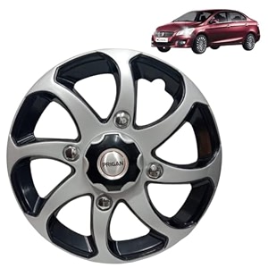 prigan wheel cover for maruti ciaz 15 inch black silver wheel cap available in 15 inch set of 4 pcs press fitting model- bolero reverse-15