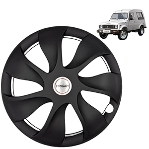 prigan wheel cover for maruti suzuki gypsy 15 inch black wheel cap available in 15 inch set of 4 pcs press fitting model- urban black-15