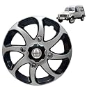 Prigan Wheel Cover for Maruti Suzuki Gypsy 15 Inch Black Silver Wheel Cap (Available in 15 Inch) (Set of 4 Pcs) (Press Fitting) Model- Bolero Reverse-15
