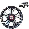 PRIGAN Wheel Cover for Maruti Suzuki Gypsy 15 Inch Grey Silver Wheel Cap (Available in 12,13,14,15,16,17 Inch) (Set of 4 Pcs) (Press Fitting) Model- KIA-GTLINE DC-15