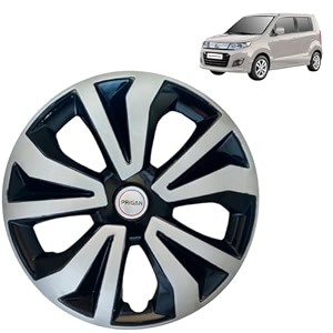 prigan wheel cover for maruti suzuki stingray 14 inch black silver wheel cap available in 14 inch set of 4 pcs press fitting model- tgo-t1-dc-14