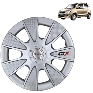 prigan wheel cover for maruti wagon r lxi 13 inch silver wheel cap available in 1213141516 inch set of 4 pcs press fitting model- gtx silver-13
