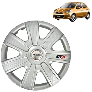 prigan wheel cover for micra 14 inch silver wheel cap available in 12131415 inch set of 4 pcs press fitting model- gtx-silver-14