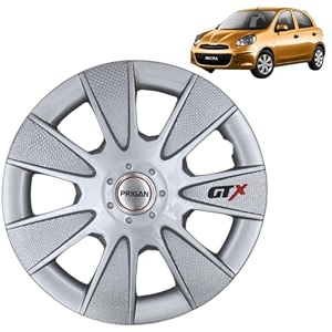 prigan wheel cover for micra xl o cvt only 15 inch silver wheel cap available in 1213141516 inch set of 4 pcs press fitting model- gtx silver-15