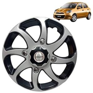 prigan wheel cover for micra xl o cvt only 15 inch black silver wheel cap available in 15 inch set of 4 pcs press fitting model- bolero reverse-15