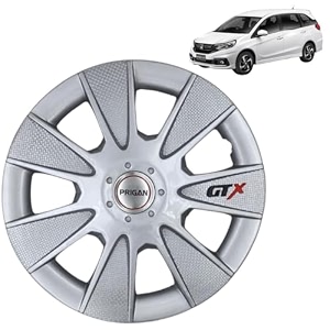 prigan wheel cover for mobilio 15 inch silver wheel cap available in 1213141516 inch set of 4 pcs press fitting model- gtx silver-15
