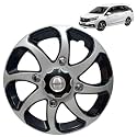 PRIGAN Wheel Cover for MOBILIO 15 Inch Black Silver Wheel Cap (Available in 15 Inch) (Set of 4 Pcs) (Press Fitting) Model- Bolero Reverse-15