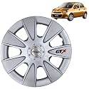 PRIGAN Wheel Cover for Nissan MICRA 13 Inch Silver Wheel Cap (Available in 12,13,14,15,16 Inch) (Set of 4 Pcs) (Press Fitting) Model- GTX Silver-13
