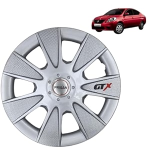 prigan wheel cover for nissan sunny 15 inch silver wheel cap available in 1213141516 inch set of 4 pcs press fitting model- gtx silver-15