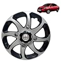 Prigan Wheel Cover for Nissan Sunny 15 Inch Black Silver Wheel Cap (Available in 15 Inch) (Set of 4 Pcs) (Press Fitting) Model- Bolero Reverse-15