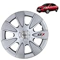 Prigan Wheel Cover for Nissan Sunny 15 Inch Silver Wheel Cap (Available in 12,13,14,15,16 Inch) (Set of 4 Pcs) (Press Fitting) Model- GTX Silver-15