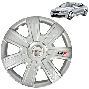 prigan wheel cover for octavia silver wheel cover 1634 for octavia set of 4 pcs press fitting model name- gtx silver 16
