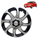 Prigan Wheel Cover for Punto 15 Inch Black Silver Wheel Cap (Available in 15 Inch) (Set of 4 Pcs) (Press Fitting) Model- Bolero Reverse-15
