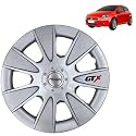 PRIGAN Wheel Cover for Punto 15 Inch Silver Wheel Cap (Available in 12,13,14,15,16 Inch) (Set of 4 Pcs) (Press Fitting) Model- GTX Silver-15