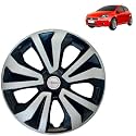 PRIGAN Wheel Cover for PUNTO3 14 Inch Black Silver Wheel Cap (Available in 14 Inch) (Set of 4 Pcs) (Press Fitting) Model- TGO-T1-DC-14