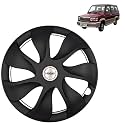 PRIGAN Wheel Cover for QUALIS 14 Inch Black Wheel Cap (Available in 12,13,14,15 Inch) (Set of 4 Pcs) (Press Fitting) Model- URBAN-Black-14