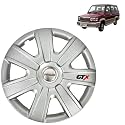 PRIGAN Wheel Cover for QUALIS 14 Inch Silver Wheel Cap (Available in 12,13,14,15 Inch) (Set of 4 Pcs) (Press Fitting) Model- GTX-SILVER-14