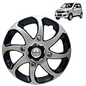 Prigan Wheel Cover for QUANTO 15 Inch Black Silver Wheel Cap (Available in 15 Inch) (Set of 4 Pcs) (Press Fitting) Model- Bolero Reverse-15