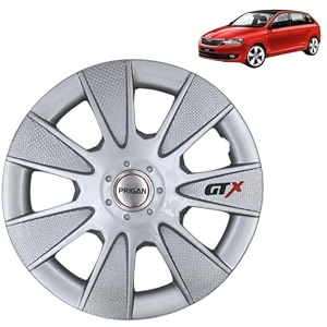 prigan wheel cover for rapid 15 inch silver wheel cap available in 1213141516 inch set of 4 pcs press fitting model- gtx silver-15