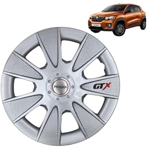 prigan wheel cover for renault kwid 13 inch silver wheel cap available in 1213141516 inch set of 4 pcs press fitting model- gtx silver-13