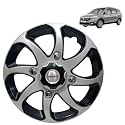 Prigan Wheel Cover for Renault LODGY 15 Inch Black Silver Wheel Cap (Available in 15 Inch) (Set of 4 Pcs) (Press Fitting) Model- Bolero Reverse-15