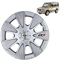 Prigan Wheel Cover for Sumo Gold 15 Inch Silver Wheel Cap (Available in 12,13,14,15,16 Inch) (Set of 4 Pcs) (Press Fitting) Model- GTX Silver-15