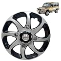 PRIGAN Wheel Cover for Sumo Gold 15 Inch Black Silver Wheel Cap (Available in 15 Inch) (Set of 4 Pcs) (Press Fitting) Model- Bolero Reverse-15
