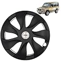 Prigan Wheel Cover for Sumo Gold 15 Inch Black Wheel Cap (Available in 15 Inch) (Set of 4 Pcs) (Press Fitting) Model- Urban Black-15