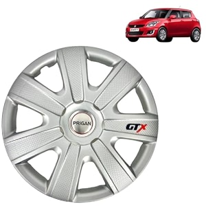 prigan wheel cover for swift all variants 14 inch silver wheel cap available in 12131415 inch set of 4 pcs press fitting model- gtx-silver-14