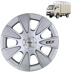prigan wheel cover for tata ace 12 inch silver wheel cap available in 1213141516 inch set of 4 pcs press fitting model- gtx silver-12