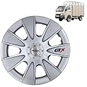 PRIGAN Wheel Cover for TATA ACE 12 Inch Silver Wheel Cap (Available in 12,13,14,15,16 Inch) (Set of 4 Pcs) (Press Fitting) Model- GTX Silver-12