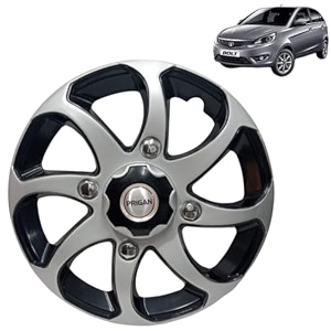 prigan wheel cover for tata bolt xt 15 inch black silver wheel cap available in 15 inch set of 4 pcs press fitting model- bolero reverse-15