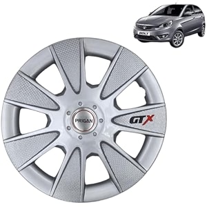 prigan wheel cover for tata bolt xt 15 inch silver wheel cap available in 1213141516 inch set of 4 pcs press fitting model- gtx silver-15