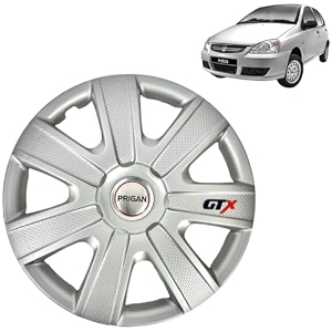prigan wheel cover for tata indica 14 inch silver wheel cap available in 12131415 inch set of 4 pcs press fitting model- gtx-silver-14