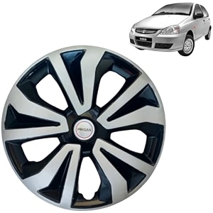 prigan wheel cover for tata indica 14 inch black silver wheel cap available in 14 inch set of 4 pcs press fitting model- tgo-t1-dc-14