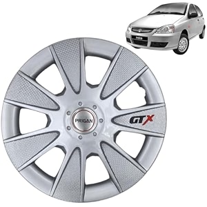 prigan wheel cover for tata indica v1 13 inch silver wheel cap available in 1213141516 inch set of 4 pcs press fitting model- gtx silver-13